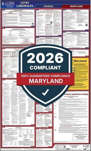 2024 Maryland and Federal Labor Law Poster (English, MD State) - OSHA Compliant All-in-One Laminated Poster in Saudi Arabia