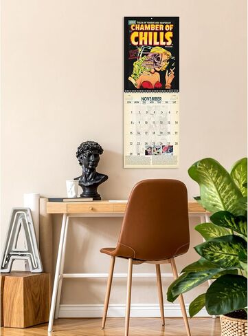 Asgard Press 2026 Vintage Horror Comics Deluxe Wall Calendar, 16 Months, Frame-Ready Pre-Code Comic Book Art with Commentary, 11"x30" (Size When Open) in Saudi Arabia