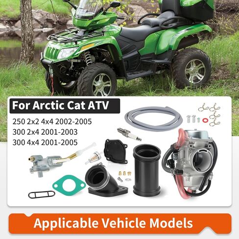 For Arctic Cat ATV 250 300 2001-2005 Carburetor Carb & Intake Manifold + Fuel Valve Petcock Kit 0470-448 0470-408 in Saudi Arabia
