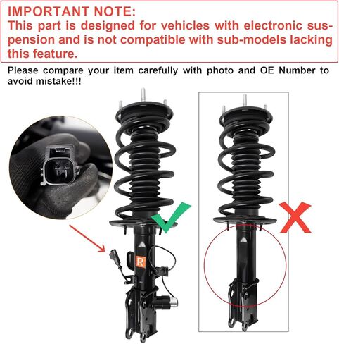 Pair Front Struts Shock Absorber Assembly w/Electronic Suspension Fit for 2013-2019 Lincoln MKT, for 2013-2016 Lincoln MKS V6 3.5L/3.7L, Replaces DA5Z-18124-K, DE9Z-18124-K in Saudi Arabia