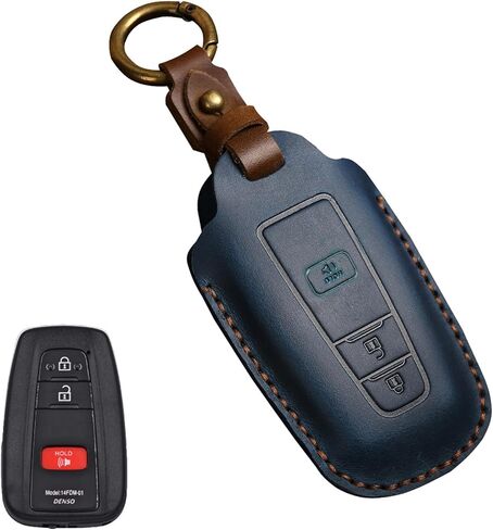 for Toyota 4Runner Key Fob Cover, Genuine Leather Car Key Case for 2016-2025 RAV4 Prius Prado Avalon C-HR Corolla in Saudi Arabia