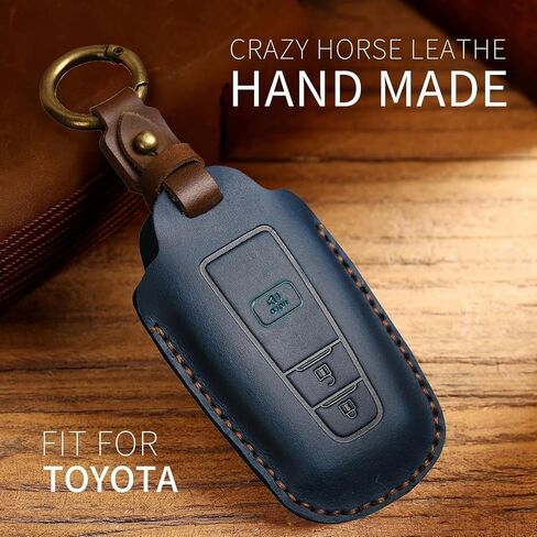for Toyota 4Runner Key Fob Cover, Genuine Leather Car Key Case for 2016-2025 RAV4 Prius Prado Avalon C-HR Corolla in Saudi Arabia