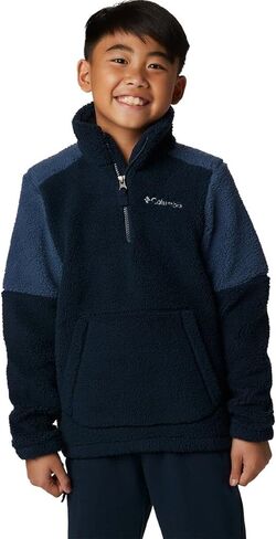 Columbia Youth Boys Rugged Ridge III Sherpa Half Zip, Black/City Grey, X-Small in Saudi Arabia