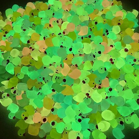 100pcs Mini Luminous Ducks Resin Cute Miniature Duck Mini Resin Ducks for Dollhouse Decoration Micro Fairy Garden Landscape Aquarium DIY in Saudi Arabia