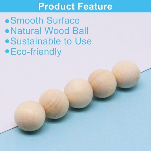 100PCS 1/2 Inch Wooden Balls for Crafts, Unfinished Round Wood Balls, Small Natural Wood Ball for DIY Decorative Projects, Arts and Crafts in Saudi Arabia