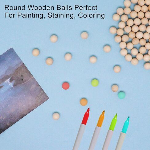 100PCS 1/2 Inch Wooden Balls for Crafts, Unfinished Round Wood Balls, Small Natural Wood Ball for DIY Decorative Projects, Arts and Crafts in Saudi Arabia