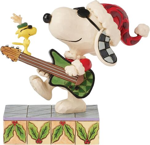 تمثال Enesco Peanuts من Jim Shore Snoopy and Woodstock Rocking Out، 5 بوصات، متعدد الألوان in Kuwait