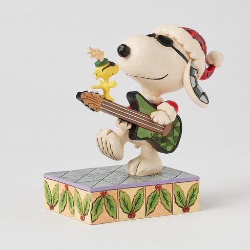 تمثال Enesco Peanuts من Jim Shore Snoopy and Woodstock Rocking Out، 5 بوصات، متعدد الألوان in Kuwait