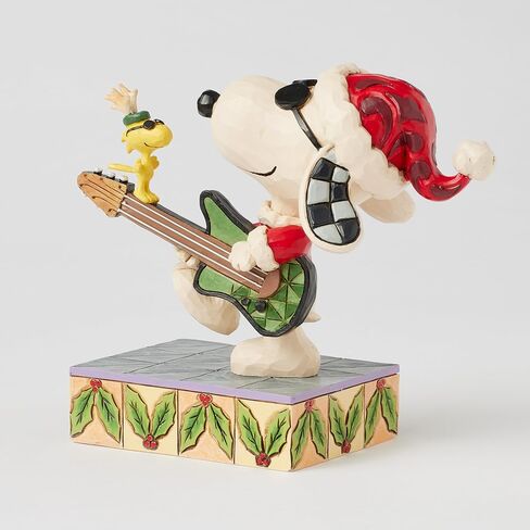 تمثال Enesco Peanuts من Jim Shore Snoopy and Woodstock Rocking Out، 5 بوصات، متعدد الألوان in Kuwait