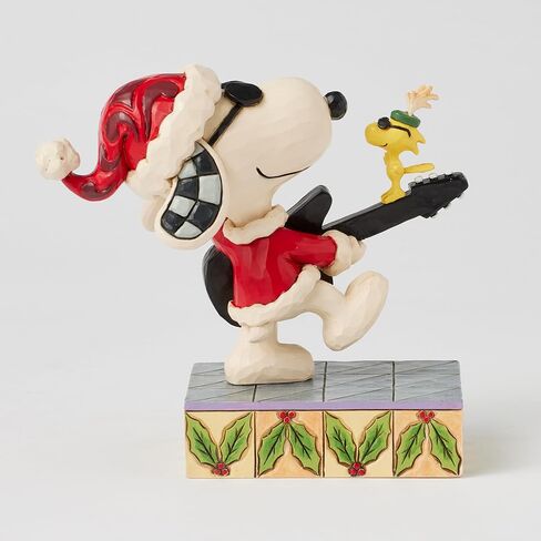 تمثال Enesco Peanuts من Jim Shore Snoopy and Woodstock Rocking Out، 5 بوصات، متعدد الألوان in Kuwait