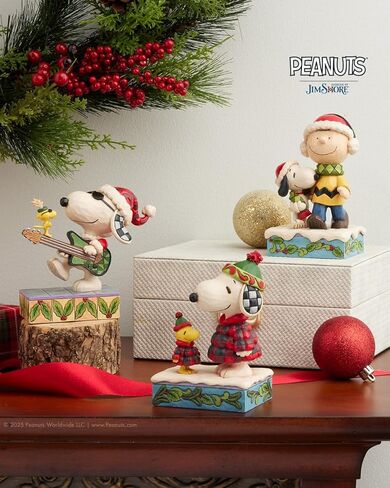 تمثال Enesco Peanuts من Jim Shore Snoopy and Woodstock Rocking Out، 5 بوصات، متعدد الألوان in Kuwait