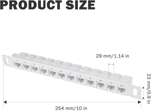 GeeekPi DeskPi Rackmate ملحقات لوحة توصيل الشبكة 12 منفذ CAT6 10 بوصة 0.5U in Saudi Arabia