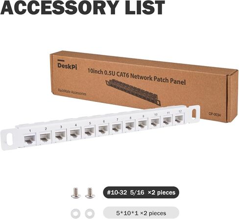 GeeekPi DeskPi Rackmate ملحقات لوحة توصيل الشبكة 12 منفذ CAT6 10 بوصة 0.5U in Saudi Arabia