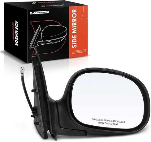 A-Premium Passenger Side Power Door Mirror - Compatible with Ford F-150 F150 1998 1999 2000 - Non-Heated Manual Folding Black - Replace# F75Z17682JAA in Kuwait