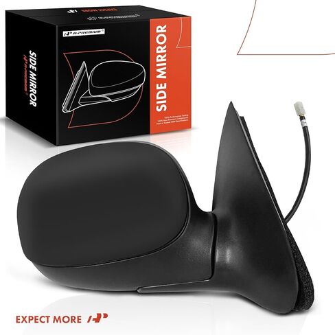 A-Premium Passenger Side Power Door Mirror - Compatible with Ford F-150 F150 1998 1999 2000 - Non-Heated Manual Folding Black - Replace# F75Z17682JAA in Kuwait