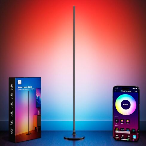 Smart Corner Floor Lamp - LED Floor Lamp with Alexa and App Control, 16 Million DIY Colors, Music Sync, DIY Color Modes,Timer Setting, Suitable for Living Room and Bedroom in Saudi Arabia