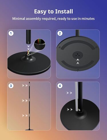 Smart Corner Floor Lamp - LED Floor Lamp with Alexa and App Control, 16 Million DIY Colors, Music Sync, DIY Color Modes,Timer Setting, Suitable for Living Room and Bedroom in Saudi Arabia