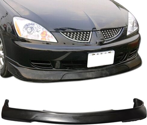الشفة الأمامية الممتصة للصدمات متوافقة مع 2004-2007 Mitsubishi Lancer، Ralli Style PU - طبقة حماية حماية سوداء غير مطلية من البولي يوريثان تحت جناح الذقن من IKON MOTORSPORTS، 2005 2006 in Saudi Arabia