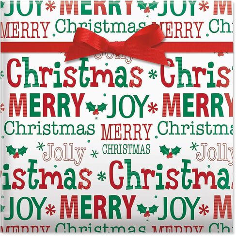 Oh So Merry Flat Wrap - Set of 3 Holiday Wrapping Paper, 22 by 34 Inch Sheets, Easy Storage in Saudi Arabia