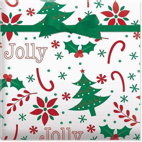 Oh So Merry Flat Wrap - Set of 3 Holiday Wrapping Paper, 22 by 34 Inch Sheets, Easy Storage in Saudi Arabia