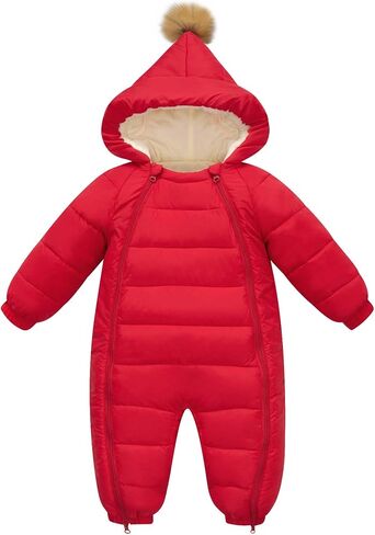 بدلة ثلج للأولاد الصغار من uideazone، بدلة شتوية لحديثي الولادة، بدلة رومبير دافئة بغطاء للرأس للفتيات الرضع، ملابس ثلج in Kuwait