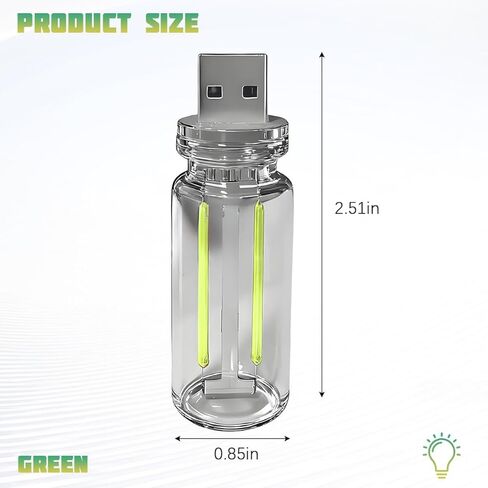 Car Retro Atmosphere Light, Mini Plug-in Touch Control USB Vehicle Glass Bottle LED Night Light, Portable Automotive Interior Ambient Lamp, Universal for Truck SUV Sedan (Green) in Saudi Arabia