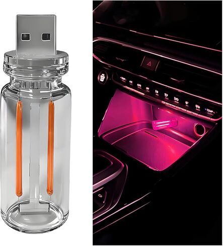 Car Retro Atmosphere Light, Mini Plug-in Touch Control USB Vehicle Glass Bottle LED Night Light, Portable Automotive Interior Ambient Lamp, Universal for Truck SUV Sedan (Green) in Saudi Arabia