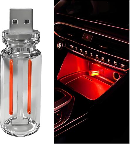 Car Retro Atmosphere Light, Mini Plug-in Touch Control USB Vehicle Glass Bottle LED Night Light, Portable Automotive Interior Ambient Lamp, Universal for Truck SUV Sedan (Green) in Saudi Arabia