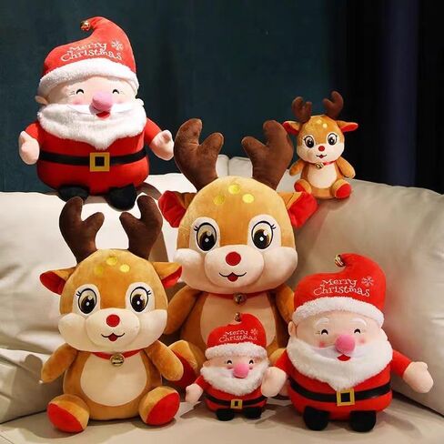 Cute Santa Claus Plush Toy, 7.8" Santa Claus Stuffed Toy with Bell, Christmas Plush Toys Xmas Decoration Indoor in Saudi Arabia