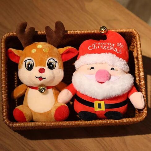 Cute Santa Claus Plush Toy, 7.8" Santa Claus Stuffed Toy with Bell, Christmas Plush Toys Xmas Decoration Indoor in Saudi Arabia