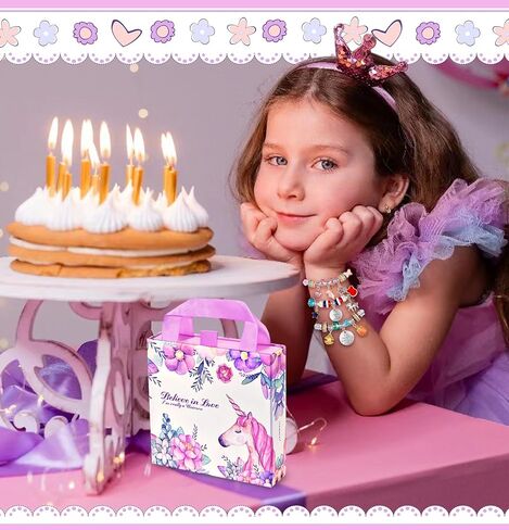 Girls Charm Bracelet Making Kit: Girl Toys Make Jewelry Supplies Set Unicorn DIY Craft Art Set Charm Bracelets Kits Creative Birthday Gifts for Girl Age 6 7 8 9 10 11 12 Year Old Kids Little Children in Saudi Arabia