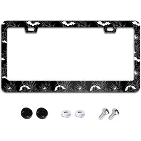 Brown Cow Print License Plate Frame Funny Animal Spots License Plate Frames Aluminum Car Accessories Cover with 2 Holes and Screws 12 x 6 Inch for Front Rear Car Plate Decor for Women Men in Saudi Arabia