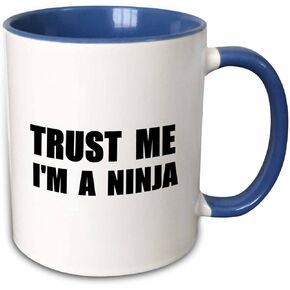 3dRose Trust Me I'm A Ninja-Fun, Funny, Humorous, Joke, Gag Text Gift Mug, 11 oz, Black in Kuwait