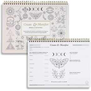 Create & Manifest Weekly Note Pad | A4 Manifestation Planner for Daily Affirmations, Gratitude and Mindful Coloring | Law of Attraction & Intention Setting Tracker for Women | 52 Sheets for 1 Year in Saudi Arabia