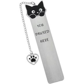 Cat Bookmark Set - Zinc Alloy Kitten Heart Charm Bookmarks, Cute Reading Gifts for Women Cat Lovers, Bookish Animal Theme in Kuwait
