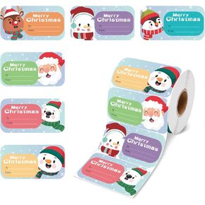 500 Pcs Christmas Gift Tags, Winter Holiday Name Tags Stickers, Self Adhesive Labels for Presents, Bags, Boxes, Wrapping Paper Christmas Decorations (3×1.5 Inch, 6 Designs) in Kuwait