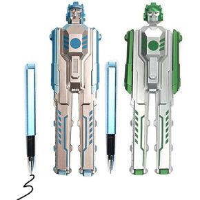 2-Pack Transformable Robot Pens,Foldable Action Figure Design with Black Ink, Creative Pen for Students, Cool Writing Supplies & Collectible Novelty Gift(Random Colors) in Kuwait