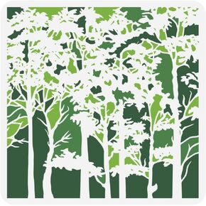 FINGERINSPIRE Tree Canopy Painting Stencil 11.8x11.8 Inch, Reusable Forest Pattern Template - Large Square PET Plastic Stencil for Wall Art, Wood Signs, Nature-Themed Home Decor DIY Projects in Saudi Arabia