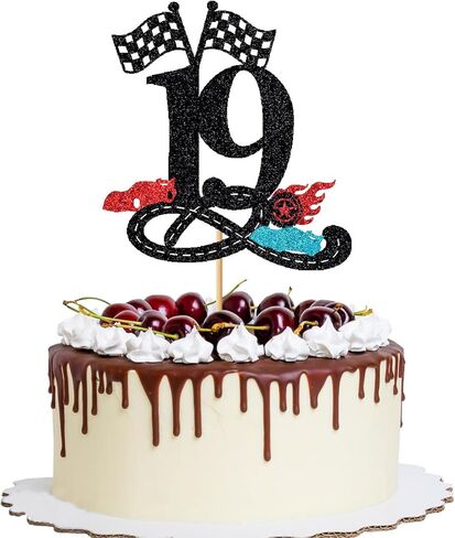 سباق السيارات 6 عيد ميلاد كعكة توبر، بريق سريع ستة كعكة توبر، العلم متقلب، سباق المسار عيد ميلاد عمره ستة سنوات، بنين بنات العلم متقلب تحت عنوان لوازم الحفلات in Kuwait