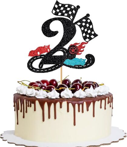 سباق السيارات 6 عيد ميلاد كعكة توبر، بريق سريع ستة كعكة توبر، العلم متقلب، سباق المسار عيد ميلاد عمره ستة سنوات، بنين بنات العلم متقلب تحت عنوان لوازم الحفلات in Kuwait