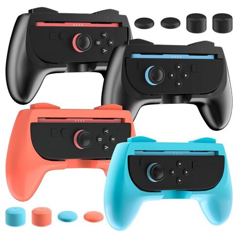 RHOTALL 2 حزمة من مقابض اليد و2 حزمة من عجلة القيادة المتوافقة مع Switch 2 Console Joycons، مجموعة إكسسوارات عجلة القيادة الرياضية العائلية والسباقات المتوافقة مع Switch 2 - أسود in Saudi Arabia