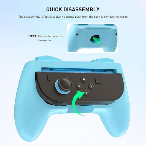 RHOTALL 2 حزمة من مقابض اليد و2 حزمة من عجلة القيادة المتوافقة مع Switch 2 Console Joycons، مجموعة إكسسوارات عجلة القيادة الرياضية العائلية والسباقات المتوافقة مع Switch 2 - أسود in Saudi Arabia