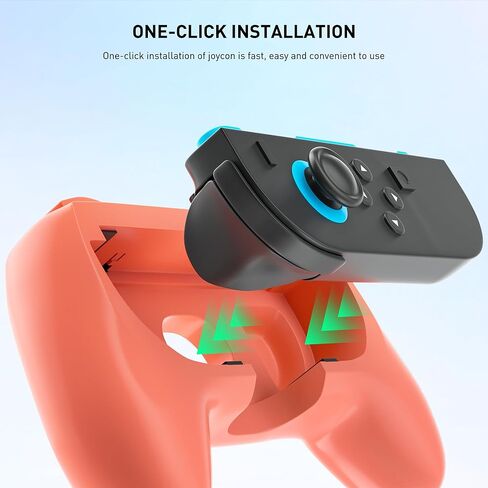 RHOTALL 2 حزمة من مقابض اليد و2 حزمة من عجلة القيادة المتوافقة مع Switch 2 Console Joycons، مجموعة إكسسوارات عجلة القيادة الرياضية العائلية والسباقات المتوافقة مع Switch 2 - أسود in Saudi Arabia