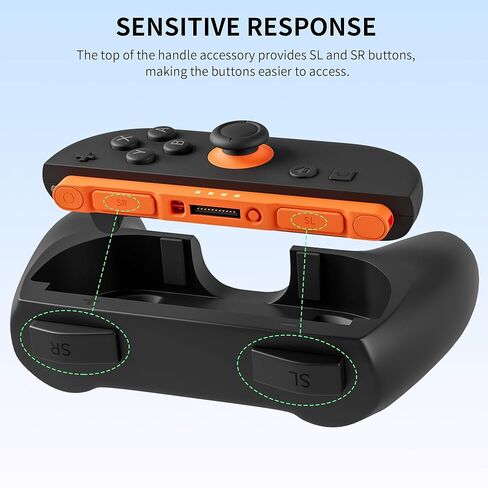 RHOTALL 2 حزمة من مقابض اليد و2 حزمة من عجلة القيادة المتوافقة مع Switch 2 Console Joycons، مجموعة إكسسوارات عجلة القيادة الرياضية العائلية والسباقات المتوافقة مع Switch 2 - أسود in Saudi Arabia