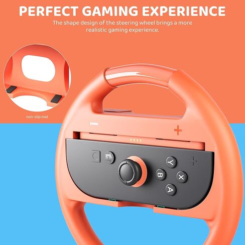 RHOTALL 2 حزمة من مقابض اليد و2 حزمة من عجلة القيادة المتوافقة مع Switch 2 Console Joycons، مجموعة إكسسوارات عجلة القيادة الرياضية العائلية والسباقات المتوافقة مع Switch 2 - أسود in Saudi Arabia