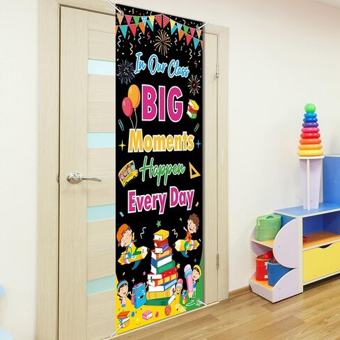 Wiooffen Classroom Welcome Door Cover Colorful Welcome Front Door Porch Sign Back To School Hanging Banner Decoration Colorful Photo Background Wall Decor for Kindergarten Preschool Elementary in Saudi Arabia