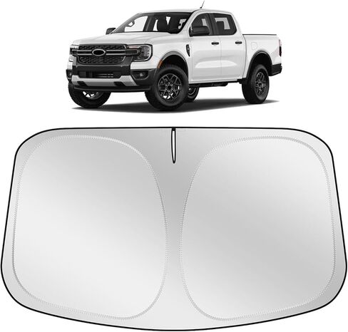 مظلة XHRING للزجاج الأمامي للشمس متوافقة مع Ford Ranger 2026 2025 2024 XL XLT Lariat Accessories نافذة السيارة الأمامية غطاء درع الشمس in Saudi Arabia