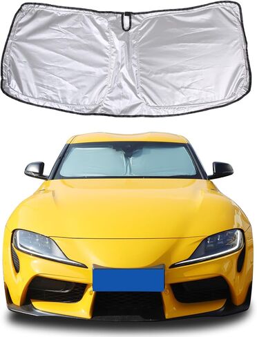 Windshield Sunshade Fit for Toyota Supra GR A90 A91 MK5 2019-2025, Folding Car Sun Shade for Front Window, Auto Sun Protection Visors Blocks UV Rays and Keeps Vehicle Cool, 1PCS in Saudi Arabia