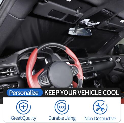Windshield Sunshade Fit for Toyota Supra GR A90 A91 MK5 2019-2025, Folding Car Sun Shade for Front Window, Auto Sun Protection Visors Blocks UV Rays and Keeps Vehicle Cool, 1PCS in Saudi Arabia