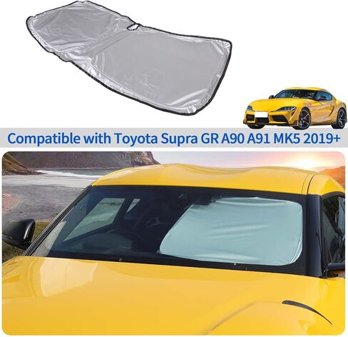 Windshield Sunshade Fit for Toyota Supra GR A90 A91 MK5 2019-2025, Folding Car Sun Shade for Front Window, Auto Sun Protection Visors Blocks UV Rays and Keeps Vehicle Cool, 1PCS in Saudi Arabia